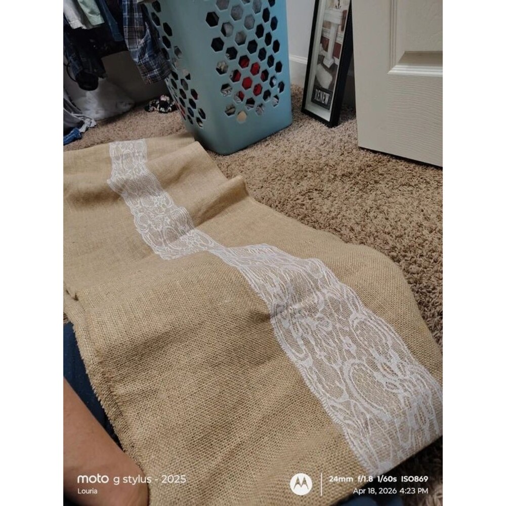 Burlap table runner long